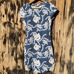 Blue & White Floral & Lace Mini Dress | Coquette Cottagecore Coastal Summer